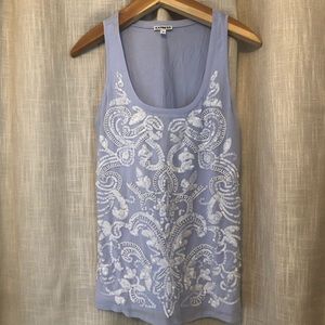 Express beaded sequined tank top - periwinkle - M